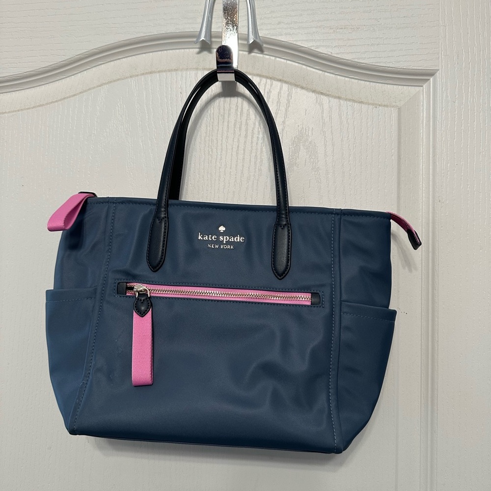 Kate Spade Blue and Pink Structured Tote